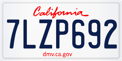 CA license plate 7LZP692