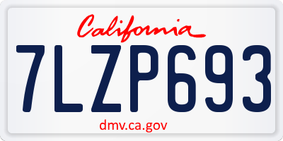 CA license plate 7LZP693