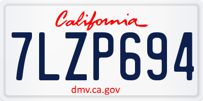 CA license plate 7LZP694