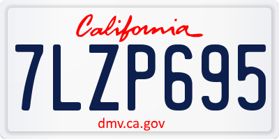 CA license plate 7LZP695