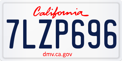 CA license plate 7LZP696