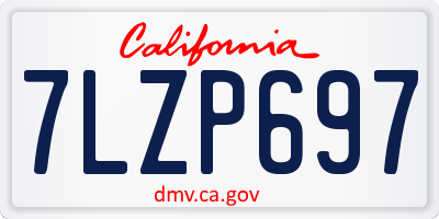 CA license plate 7LZP697