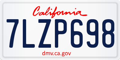 CA license plate 7LZP698