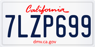 CA license plate 7LZP699