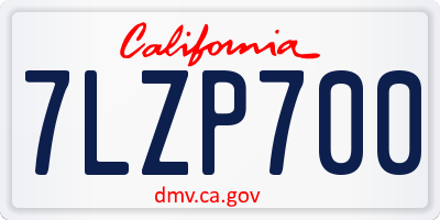 CA license plate 7LZP700
