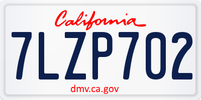 CA license plate 7LZP702