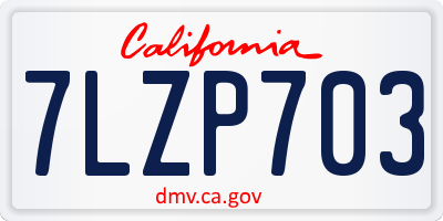 CA license plate 7LZP703