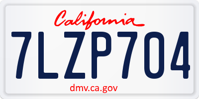 CA license plate 7LZP704