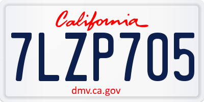 CA license plate 7LZP705