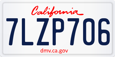 CA license plate 7LZP706