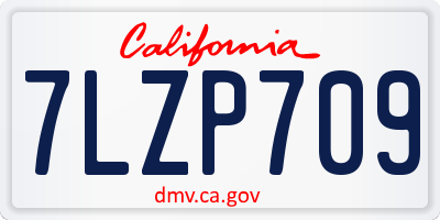 CA license plate 7LZP709