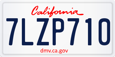 CA license plate 7LZP710