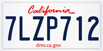 CA license plate 7LZP712