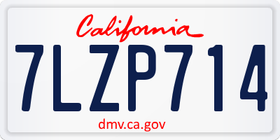 CA license plate 7LZP714