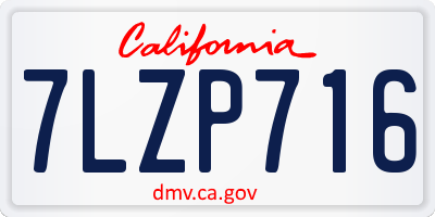 CA license plate 7LZP716