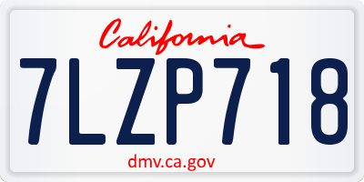 CA license plate 7LZP718