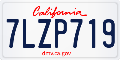 CA license plate 7LZP719