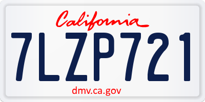 CA license plate 7LZP721