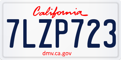 CA license plate 7LZP723