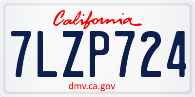 CA license plate 7LZP724