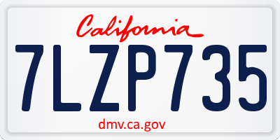 CA license plate 7LZP735