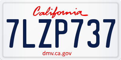 CA license plate 7LZP737