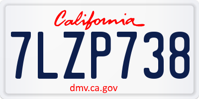 CA license plate 7LZP738