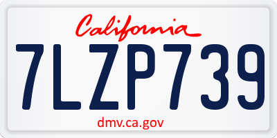 CA license plate 7LZP739