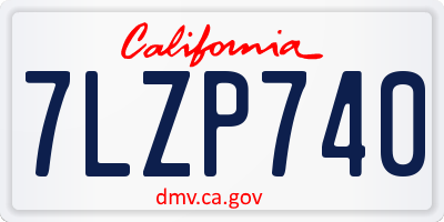 CA license plate 7LZP740
