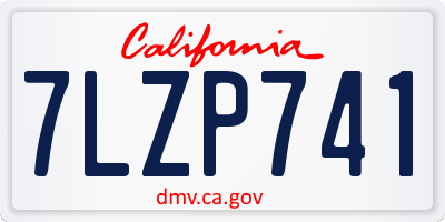 CA license plate 7LZP741