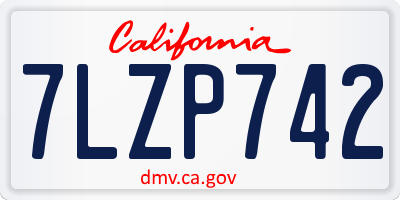 CA license plate 7LZP742