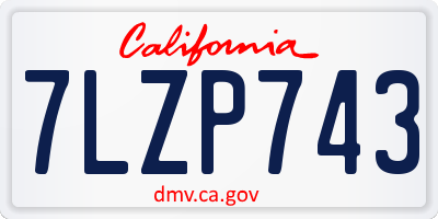 CA license plate 7LZP743