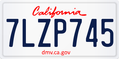 CA license plate 7LZP745