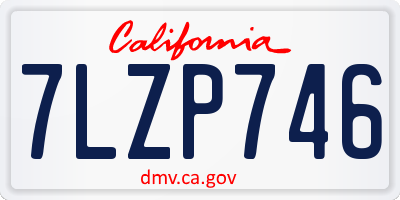 CA license plate 7LZP746