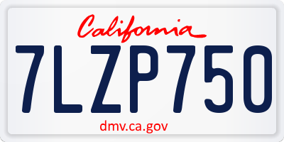 CA license plate 7LZP750