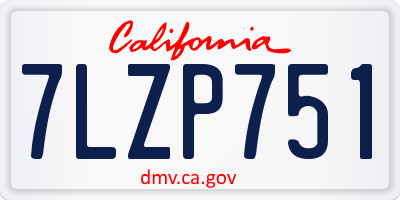 CA license plate 7LZP751