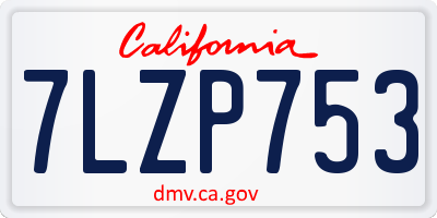 CA license plate 7LZP753