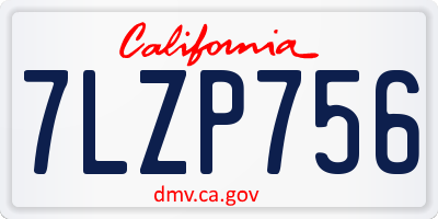 CA license plate 7LZP756