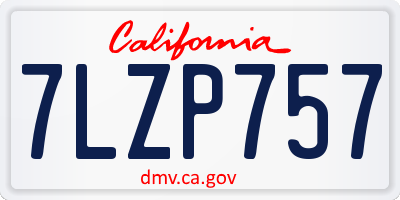 CA license plate 7LZP757