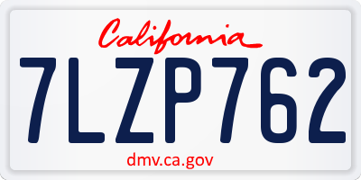 CA license plate 7LZP762