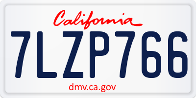 CA license plate 7LZP766