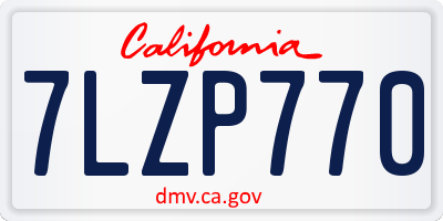 CA license plate 7LZP770
