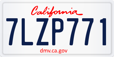 CA license plate 7LZP771