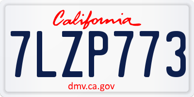 CA license plate 7LZP773