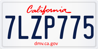 CA license plate 7LZP775