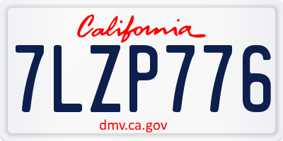 CA license plate 7LZP776