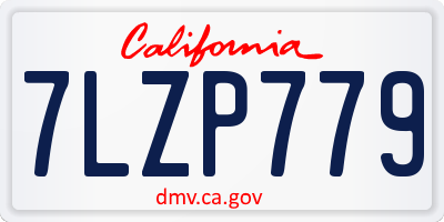 CA license plate 7LZP779