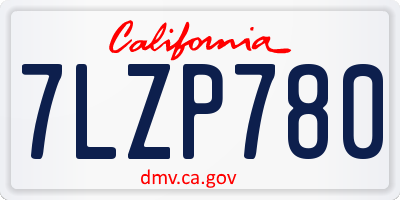 CA license plate 7LZP780