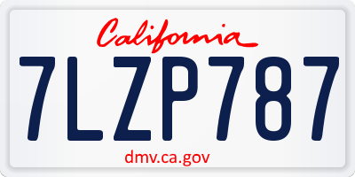 CA license plate 7LZP787