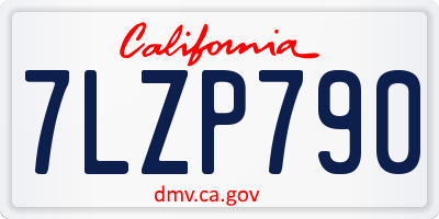 CA license plate 7LZP790